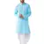 Aqua Blue And White Cotton Blend Kurta And Dhoti Set