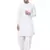 Purple And White Cotton Blend Kurta And Dhoti Set