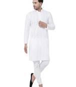 White Pure Cotton Kurta Pyjama Set