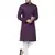 Purple And White Cotton Linen Kurta Pyjama Set