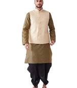 Black Woven Silk Blend Dhoti-Kurta