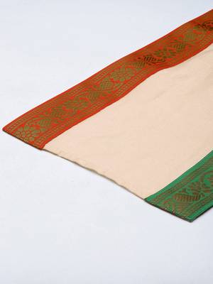 Mens' Gold Cotton Blend Kurta Dhoti And Dupatta 5