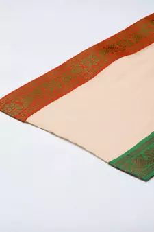 Mens' Gold Cotton Blend Kurta Dhoti And Dupatta