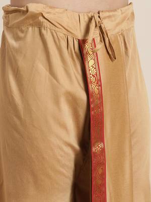 Mens' Rose Gold Cotton Blend Kurta Dhoti And Dupatta 4