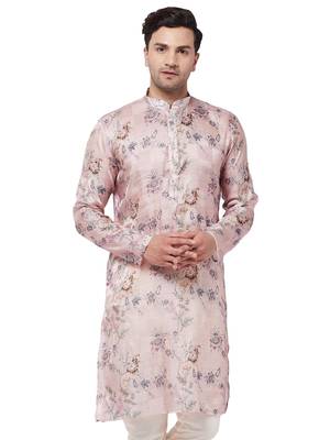 Multicolor-Base-Peach Cotton Blend Kurta 1