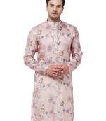 Multicolor-Base-Peach Cotton Blend Kurta