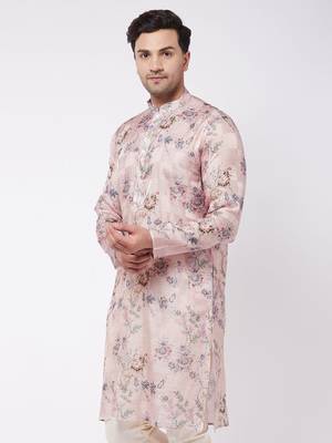 Multicolor-Base-Peach Cotton Blend Kurta 3