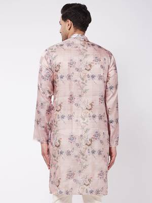 Multicolor-Base-Peach Cotton Blend Kurta 4