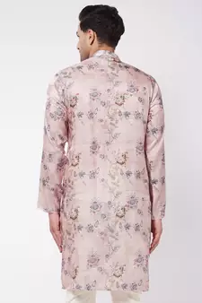 Multicolor-Base-Peach Cotton Blend Kurta