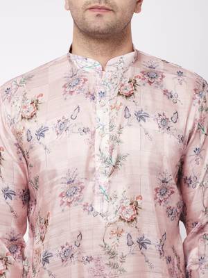 Multicolor-Base-Peach Cotton Blend Kurta 5