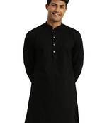 Men'S Black Cotton Kurta