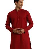 Maroon Cotton Kurta