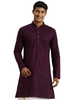 Men'S Purpe Cotton Kurta 1