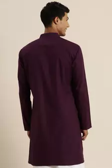 Men'S Purpe Cotton Kurta