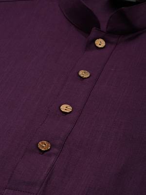 Men'S Purpe Cotton Kurta 5