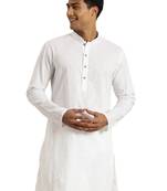 Men'S White Cotton Kurta
