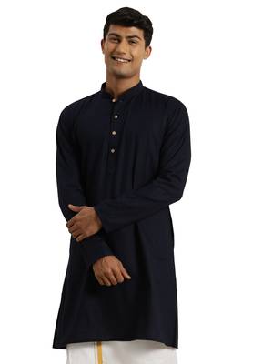 Navy Blue Cotton Kurta 1