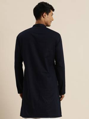 Navy Blue Cotton Kurta 4