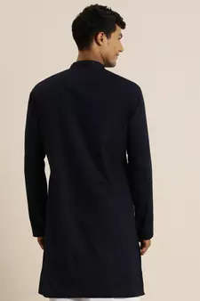 Navy Blue Cotton Kurta
