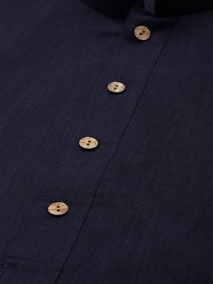 Navy Blue Cotton Kurta 5