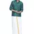 Green plain silk blend dhoti-kurta