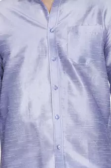 Purple plain silk blend dhoti-kurta