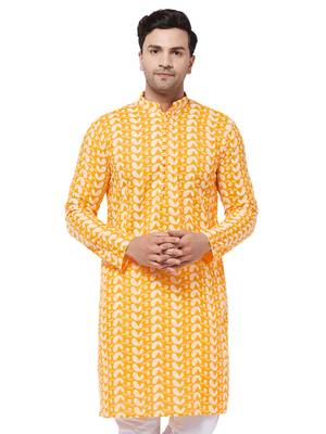 Orange Pure Cotton Kurta 1