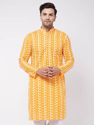 Orange Pure Cotton Kurta 2