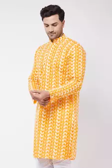 Orange Pure Cotton Kurta