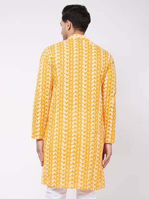Orange Pure Cotton Kurta 4