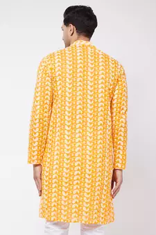 Orange Pure Cotton Kurta