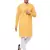 Orange And White Pure Cotton Kurta Pyjama Set