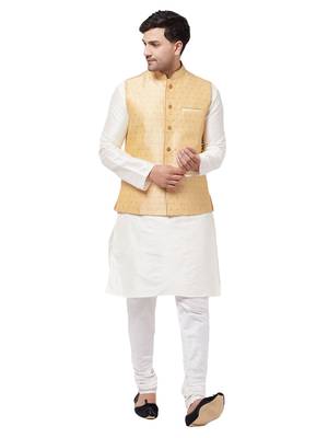 Maroon Woven Silk Blend Kurta-Pajama 1