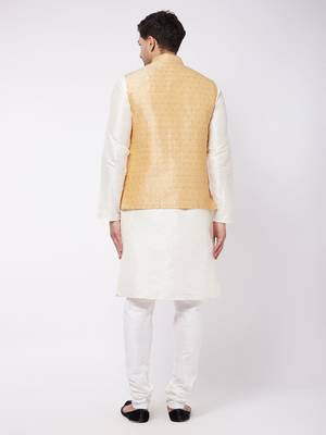 Maroon Woven Silk Blend Kurta-Pajama 4