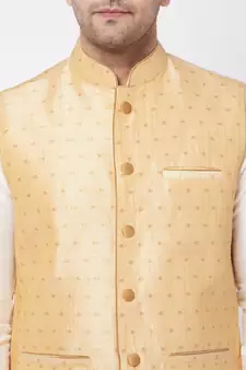 Maroon Woven Silk Blend Kurta-Pajama