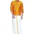 Orange plain silk blend dhoti-kurta