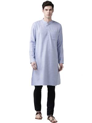 Aqua Blue Organic Cotton Kurta 1