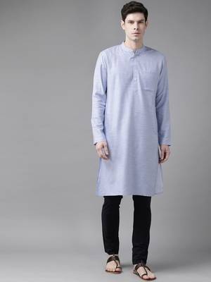 Aqua Blue Organic Cotton Kurta 2