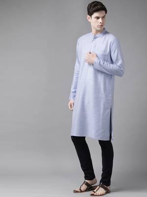 Aqua Blue Organic Cotton Kurta 3