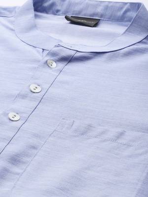 Aqua Blue Organic Cotton Kurta 5