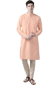 Men'S Orange Organic Cotton Kurta