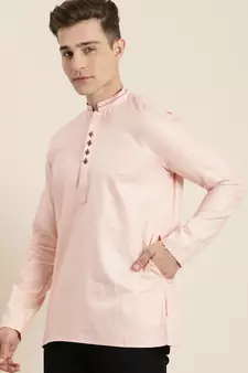 Men'S Pink Organic Cotton Kurta