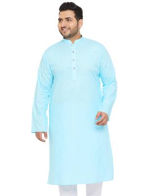 Aqua Blue Cotton Blend Kurta 1