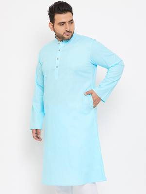 Aqua Blue Cotton Blend Kurta 3