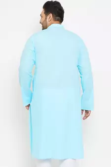 Aqua Blue Cotton Blend Kurta