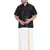 Black plain silk blend dhoti-kurta