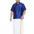 Blue plain silk blend dhoti-kurta