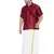 Maroon plain silk blend dhoti-kurta