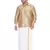 Gold plain silk blend dhoti-kurta