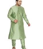 Men'S Mint Green Silk Blend Kurta Pyjama Set